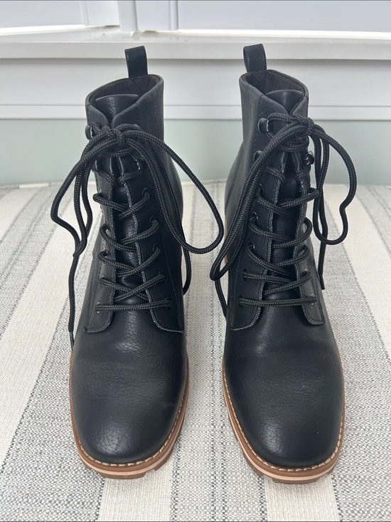 Korks Shoes - Korks Black Lace-Up Leather Ankle Boots with Tan Welt